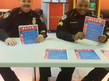 Photo of NJIT Officers promoting the ALICE Program